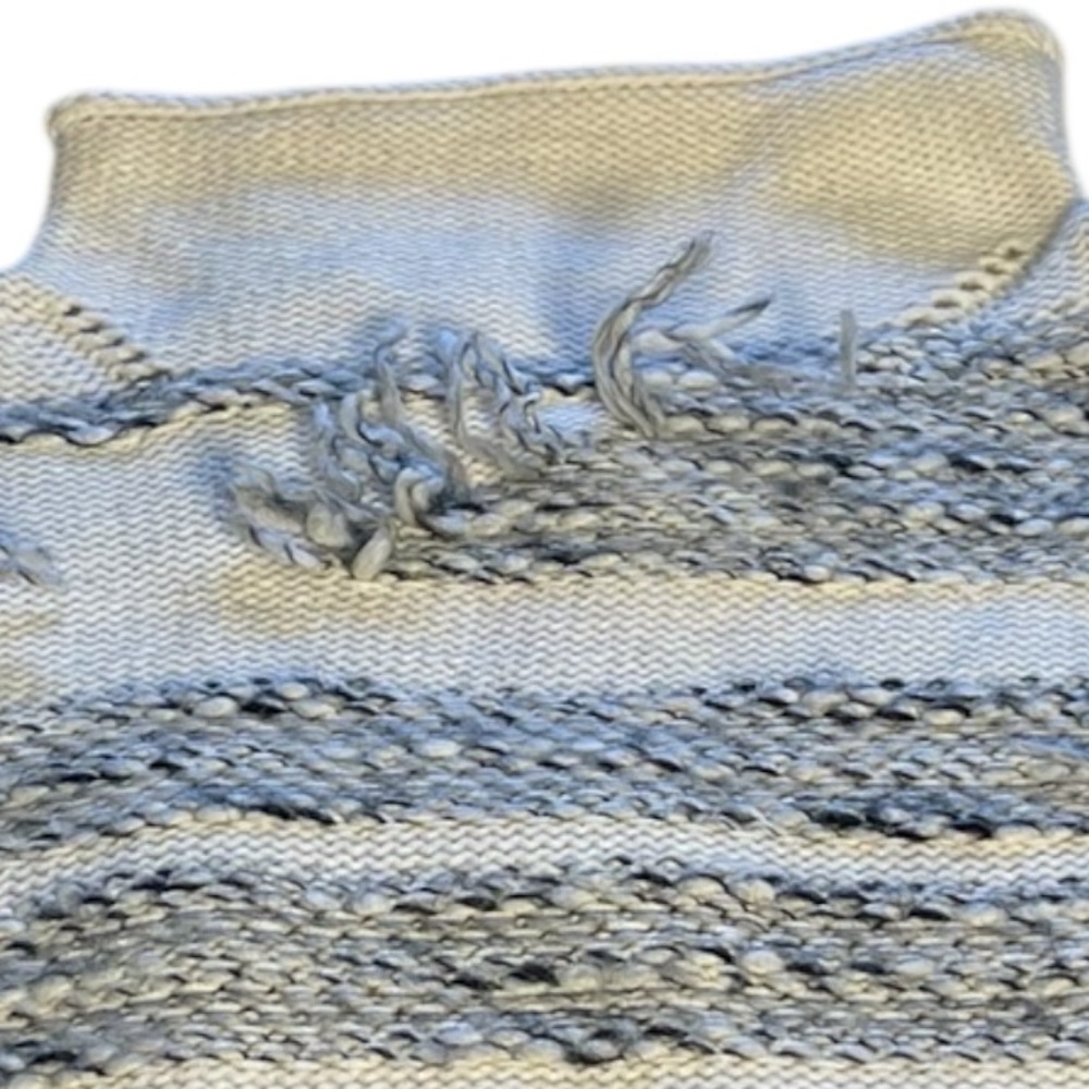Lou & Grey Alpaca Blend Distressed Fringe Textured Knit Mock Neck Sweater XS - Picture 9 of 9